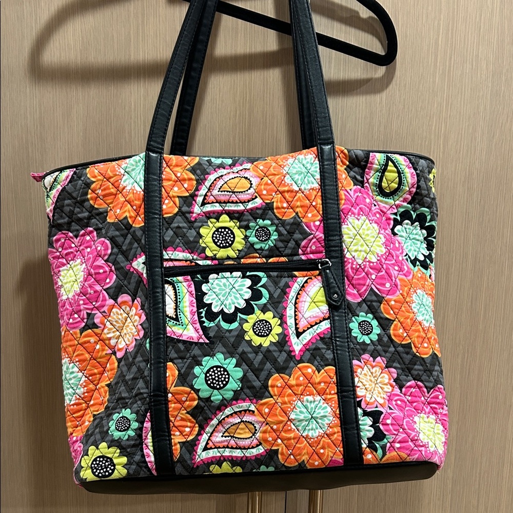 Vera Bradley Black and Multicolor Floral Tote - Picture 3 of 14